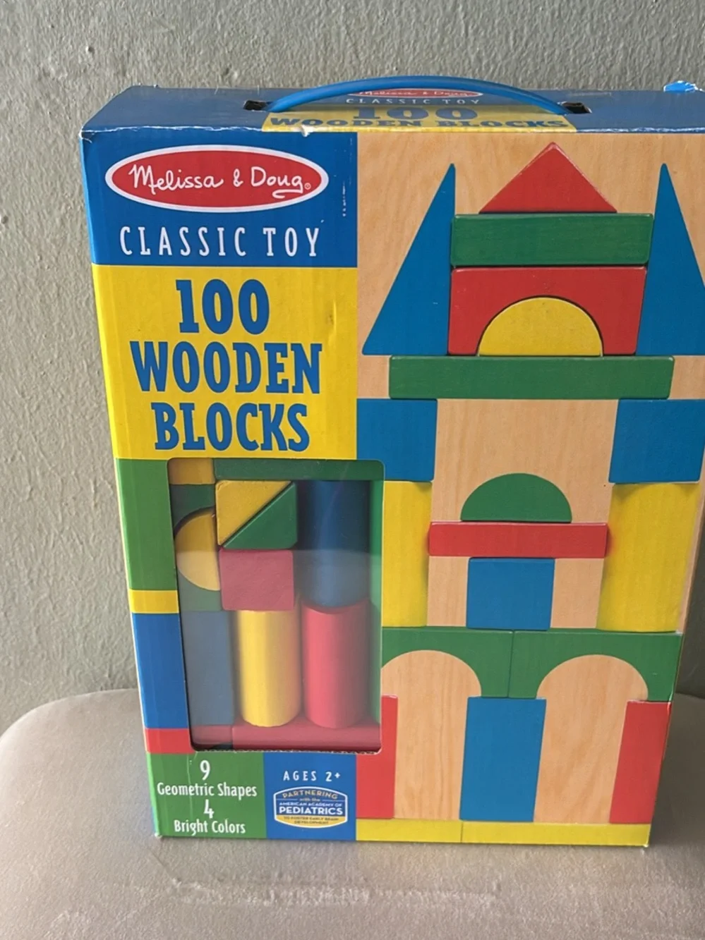 Melissa & Doug Wooden Block Set - Red, Blue, Green, Yellow